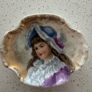 Antique Victorian Hand Painted Gold Guilded Butterpat